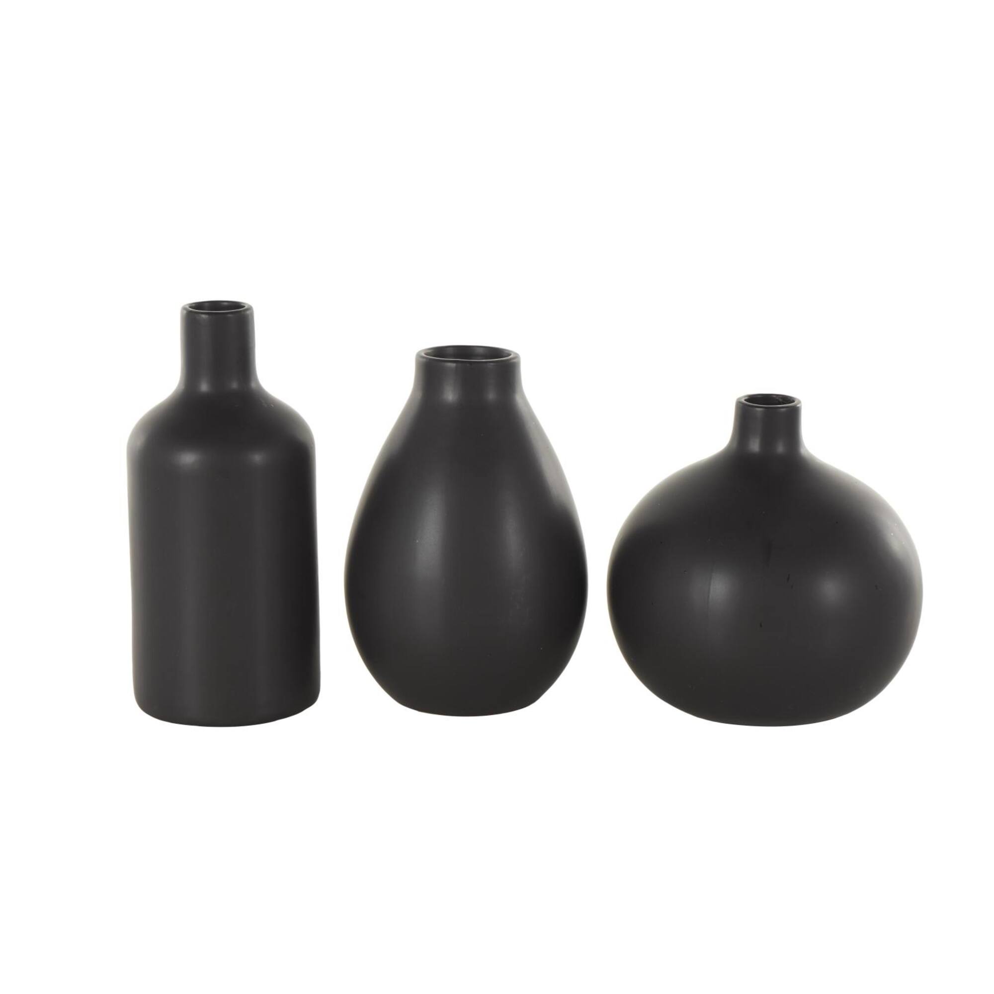 Black Minimal Ceramic Vase Set